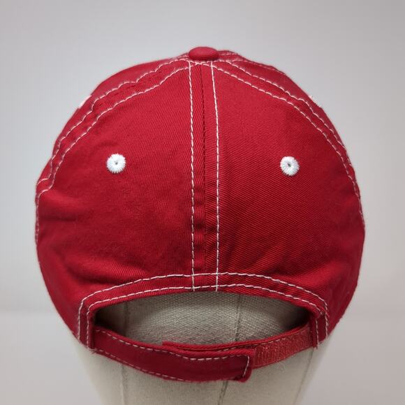 Bcome Fitness Strapback Baseball Cap Red One Size Adjustable Embroidered Cotton - Picture 6 of 9